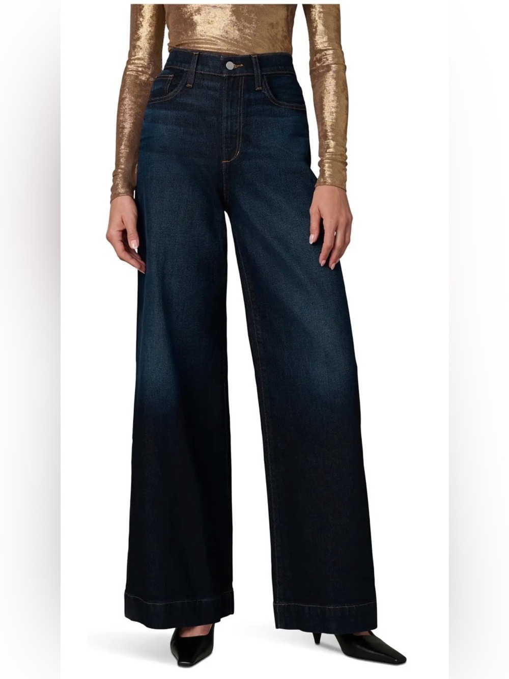 Joe's Jeans The Mis Wide Leg High-Rise Jeans in Dark Indigo